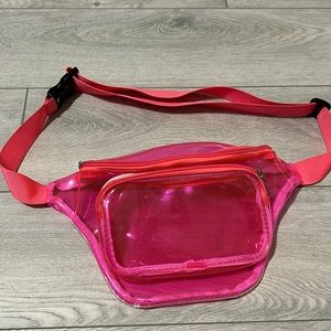Neon Pink Transparent Clear Fannypack Fanny Pack Dollskill